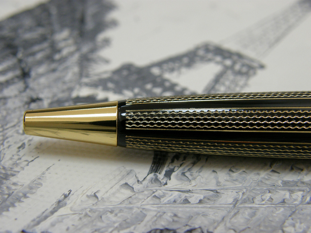 Шариковая ручка Pierre Cardin Tresor Black Lacquer GT рифленый рисунок, артикул PC7212BP. Фото 4