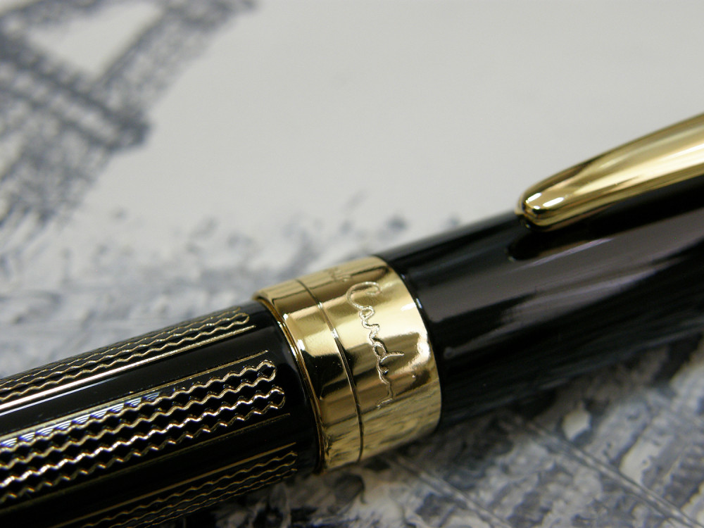 Шариковая ручка Pierre Cardin Tresor Black Lacquer GT рифленый рисунок, артикул PC7212BP. Фото 5