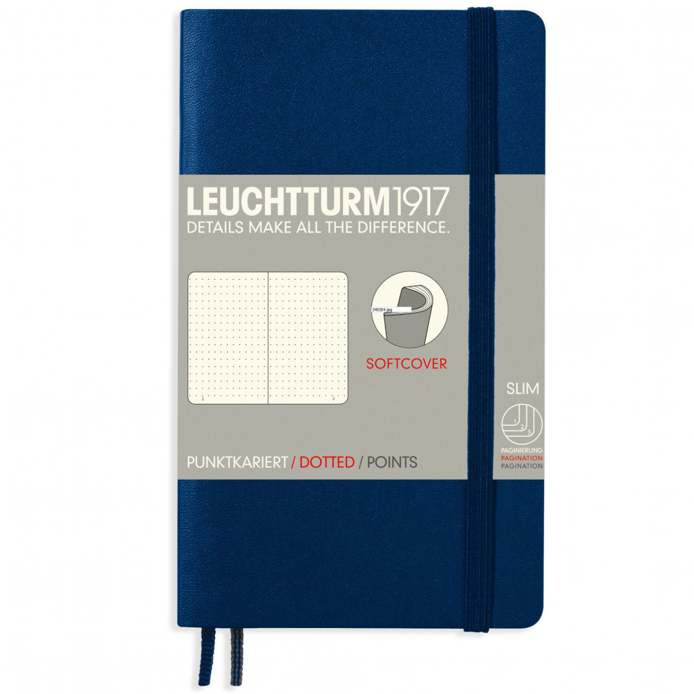 Записная книжка Leuchtturm Pocket A6 Navy мягкая обложка 123 стр, артикул 349304. Фото 1