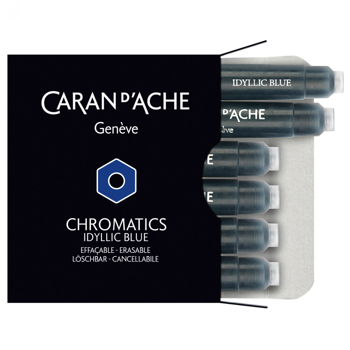 Картриджи Caran d'Ache Chromatics Iddyllic Blue для перьевых ручек, артикул 8021.140. Фото 1