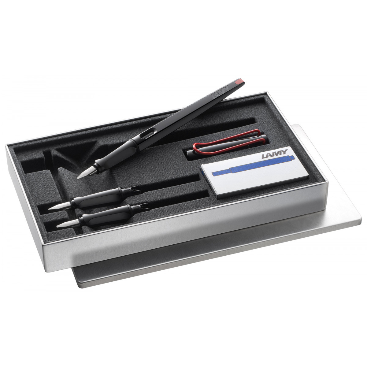 Набор для каллиграфии Lamy Joy Black: перьевая ручка, набор перьев, картриджи, 1615427 Набор для каллиграфии Lamy Joy Black: перьевая ручка, набор перьев, картриджи, артикул 1615427. Фото 1