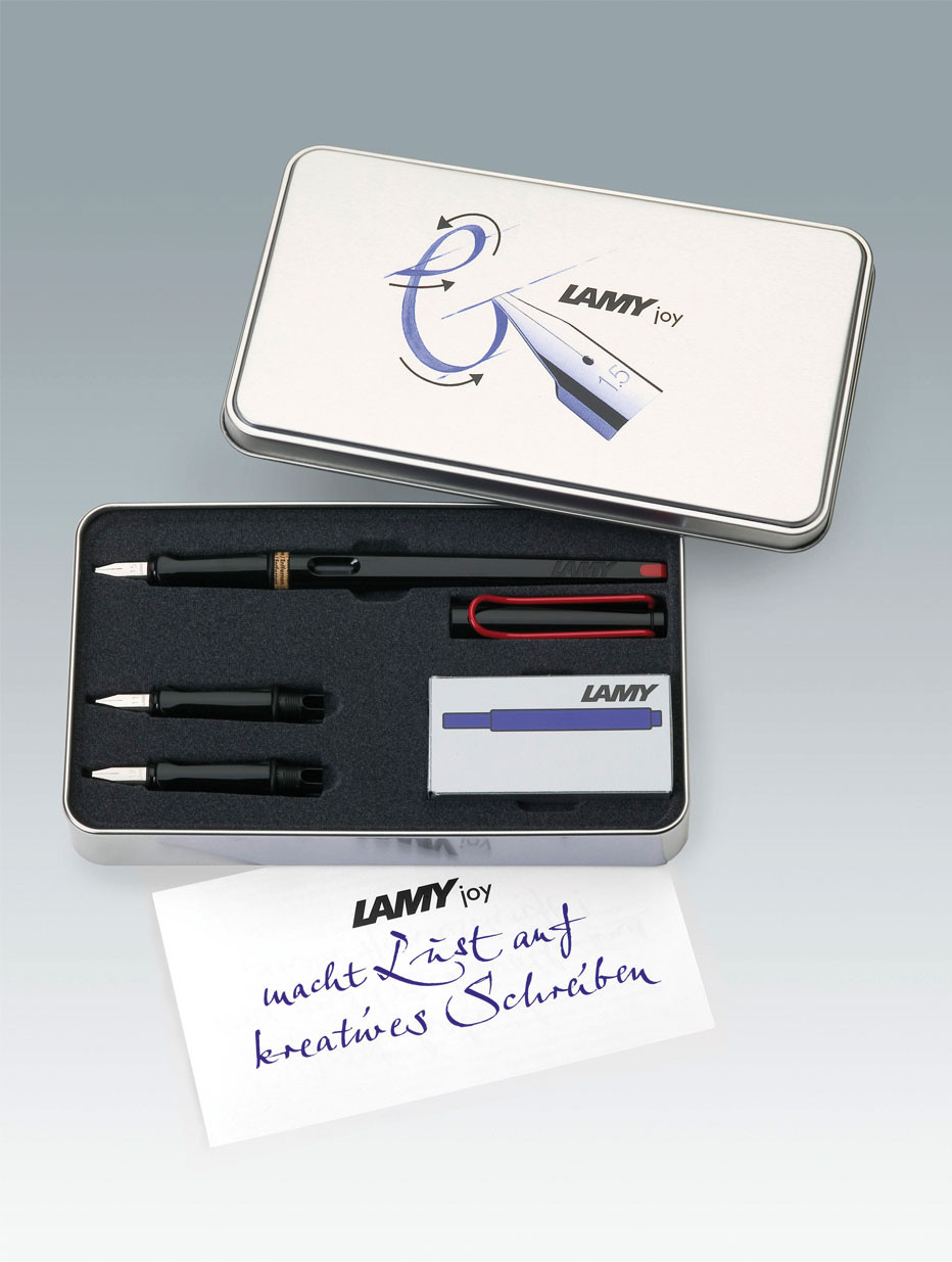 Набор для каллиграфии Lamy Joy Black: перьевая ручка, набор перьев, картриджи, артикул 1615427. Фото 3