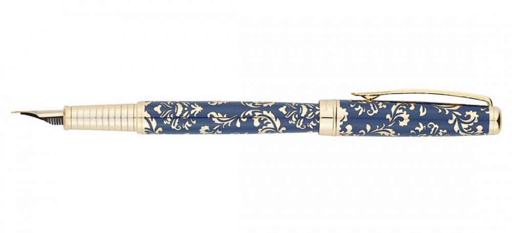 Перьевая ручка Pierre Cardin Renaissance синий лак гравировка с позолотой, артикул PC8302FP. Фото 3
