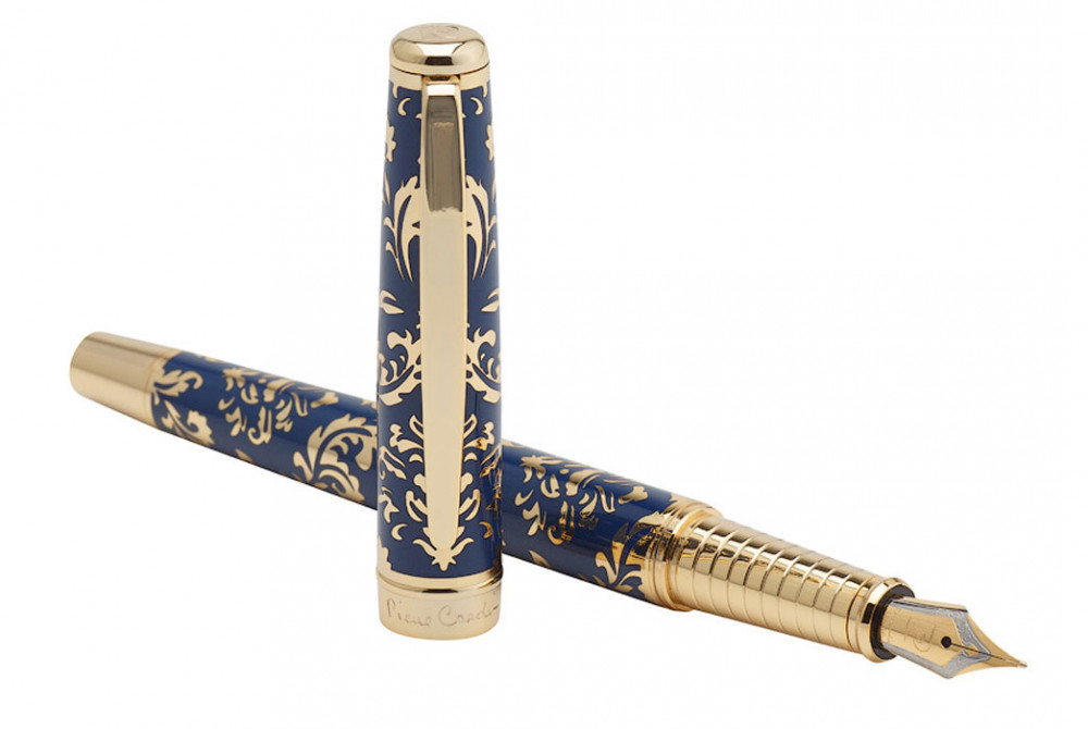 Перьевая ручка Pierre Cardin Renaissance синий лак гравировка с позолотой, артикул PC8302FP. Фото 6