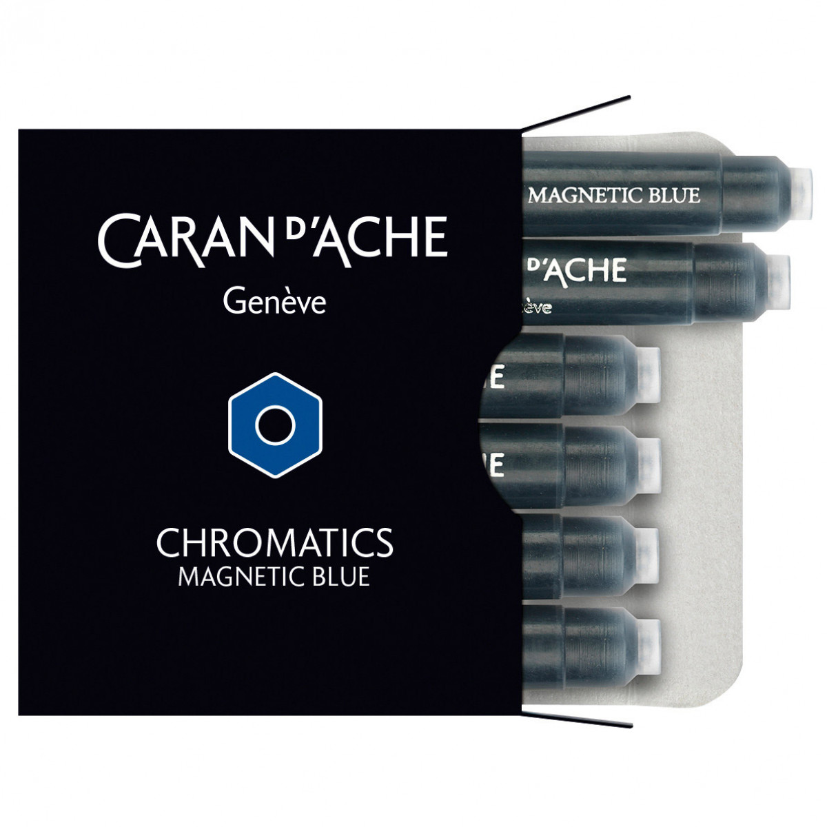 Картриджи Caran d'Ache Chromatics Magnetic Blue для перьевых ручек, 8021.149 Картриджи Caran d'Ache Chromatics Magnetic Blue для перьевых ручек, артикул 8021.149. Фото 1