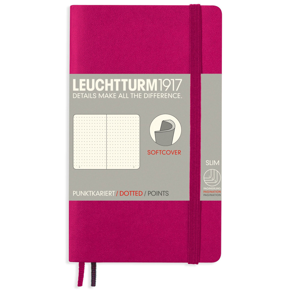 Записная книжка Leuchtturm Pocket A6 Berry мягкая обложка 123 стр, артикул 355286. Фото 1