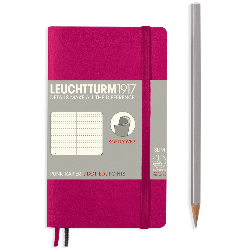 Записная книжка Leuchtturm Pocket A6 Berry мягкая обложка 123 стр, артикул 355286. Фото 2