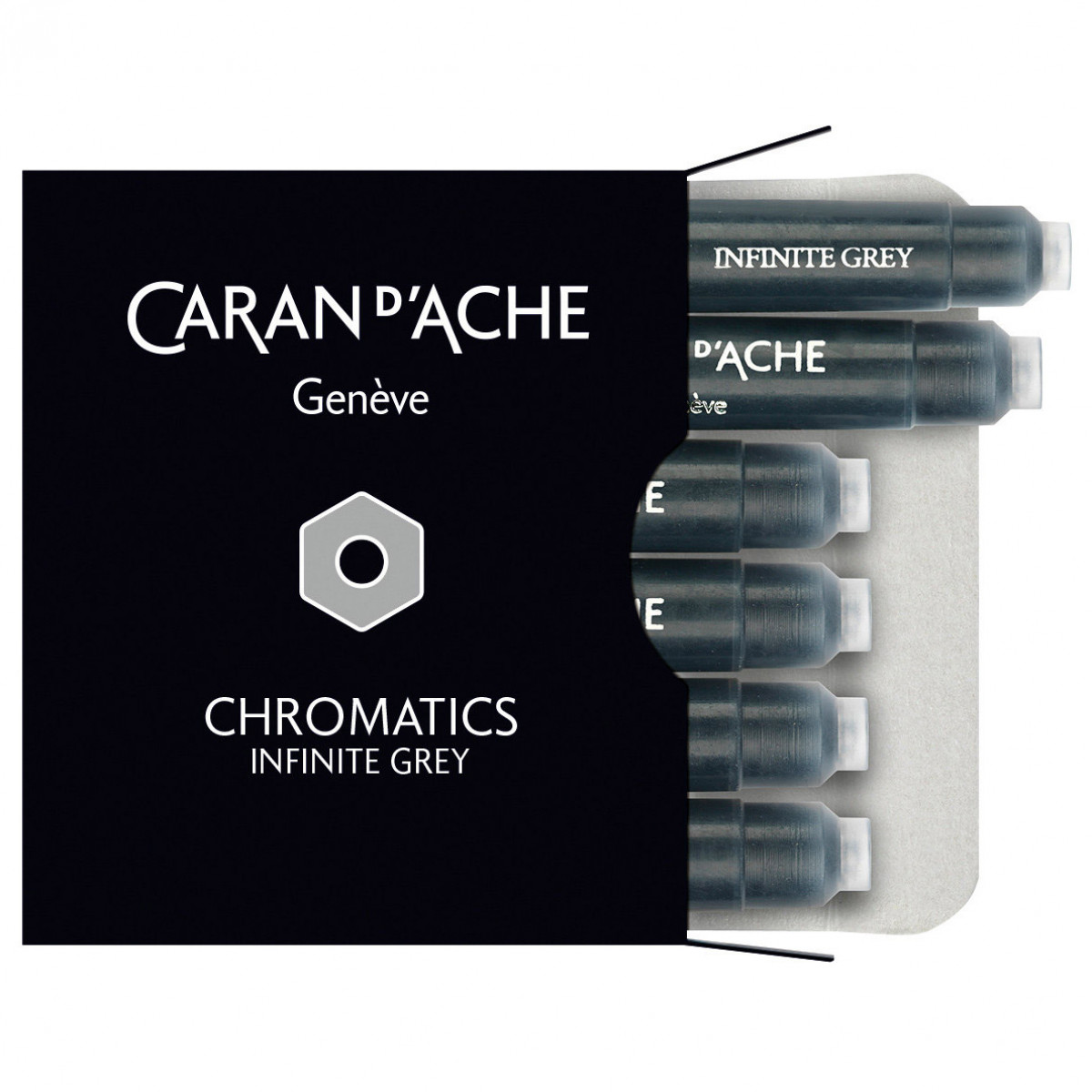 Картриджи Caran d'Ache Chromatics Infinite Grey для перьевых ручек, 8021.005 Картриджи Caran d'Ache Chromatics Infinite Grey для перьевых ручек, артикул 8021.005. Фото 1