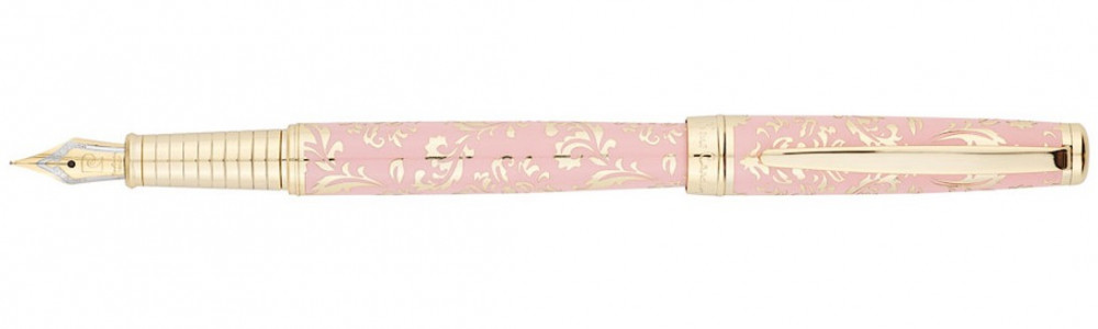 Перьевая ручка Pierre Cardin Renaissance розовый лак гравировка с позолотой, артикул PC8300FP. Фото 1