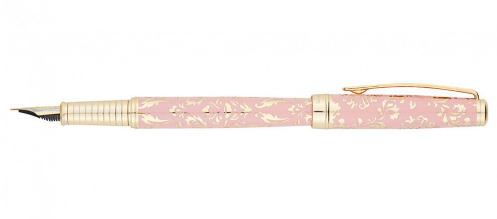 Перьевая ручка Pierre Cardin Renaissance розовый лак гравировка с позолотой, артикул PC8300FP. Фото 3
