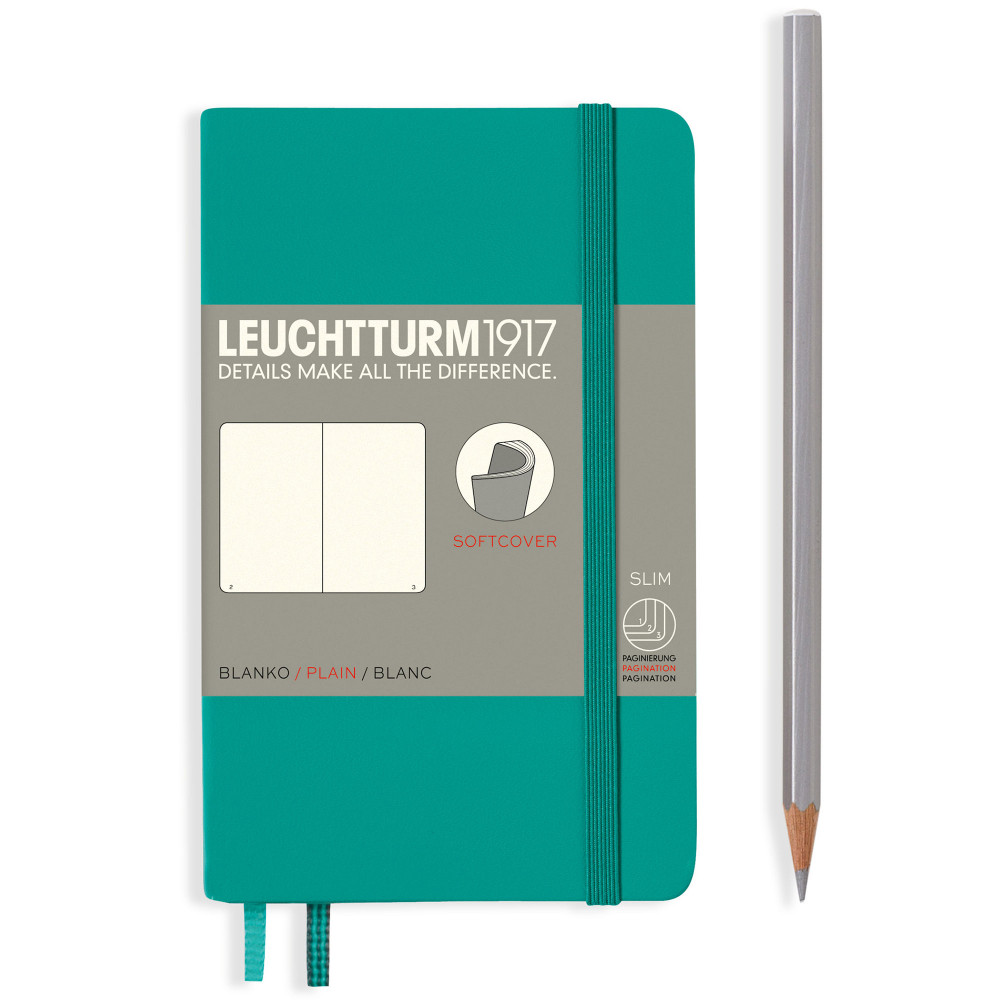 Записная книжка Leuchtturm Pocket A6 Emerald мягкая обложка 123 стр, артикул 355296. Фото 2