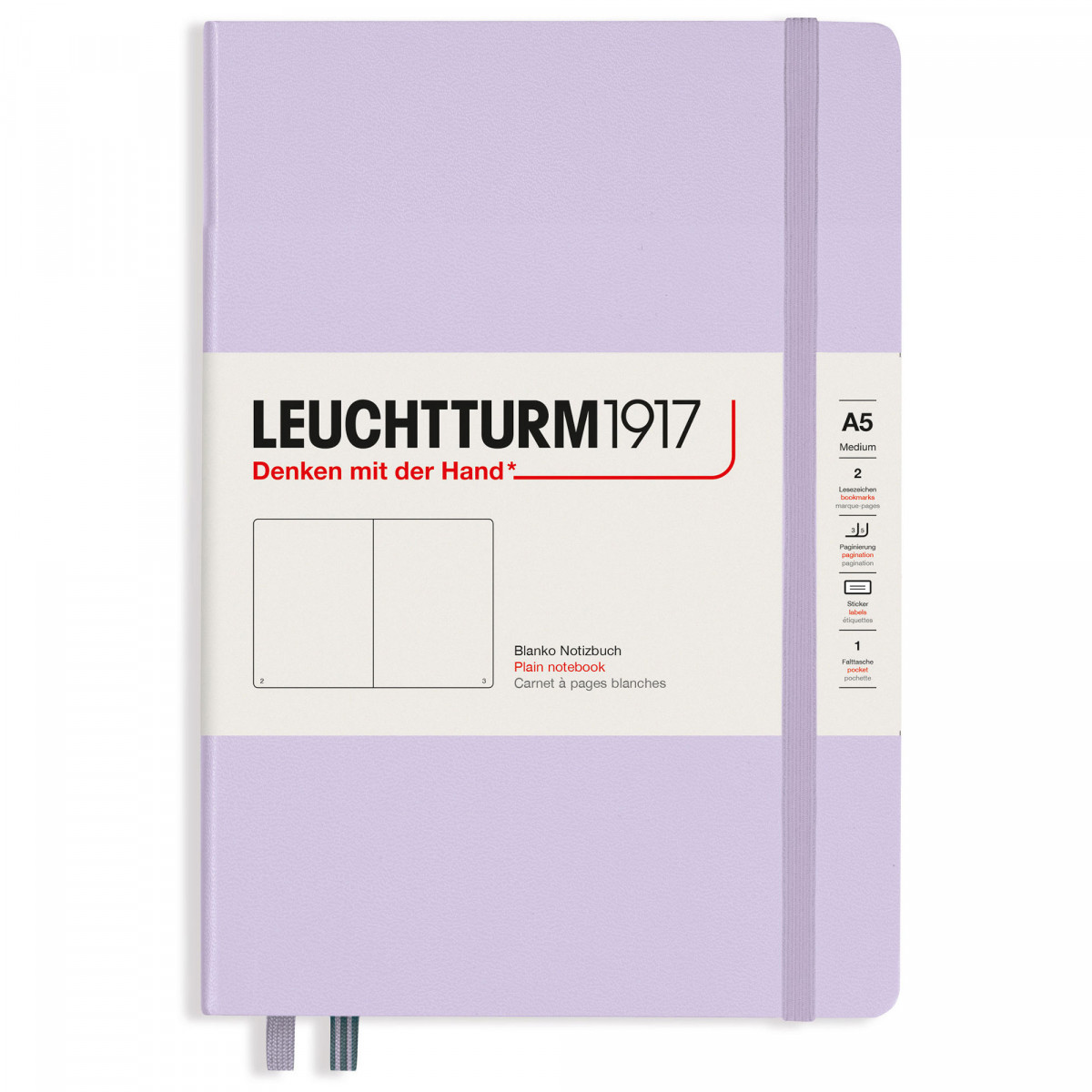 Записная книжка Leuchtturm Medium A5 Lilac твердая обложка 251 стр, артикул 365480. Фото 1