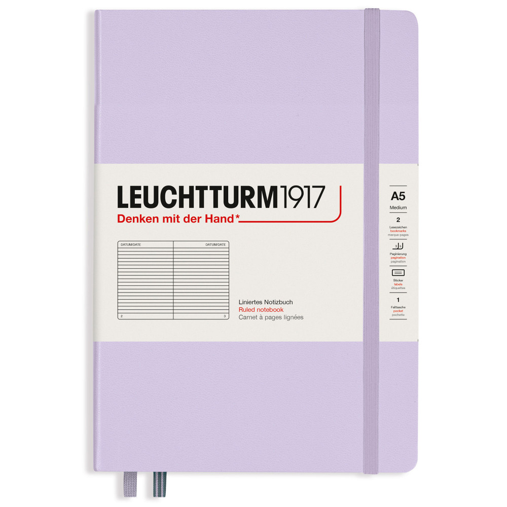 Записная книжка Leuchtturm Medium A5 Lilac твердая обложка 251 стр, артикул 365480. Фото 6