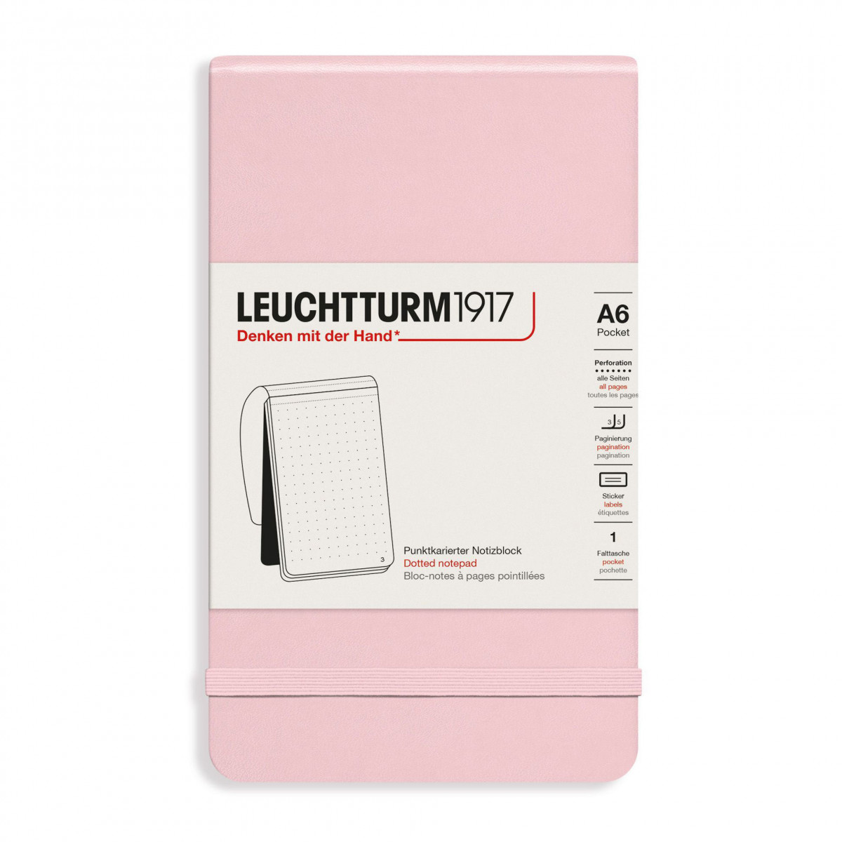 Блокнот Leuchtturm Reporter Pocket A6 Powder твердая обложка 188 стр, артикул 364412. Фото 1