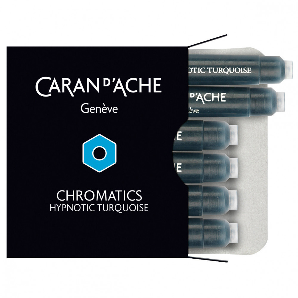 Картриджи Caran d'Ache Chromatics Hypnotic Turquoise для перьевых ручек, артикул 8021.191. Фото 1