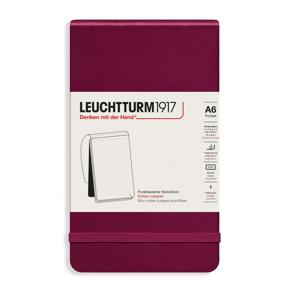 Блокнот Leuchtturm Reporter Pocket A6 Port Red твердая обложка 188 стр, артикул 364413. Фото 1