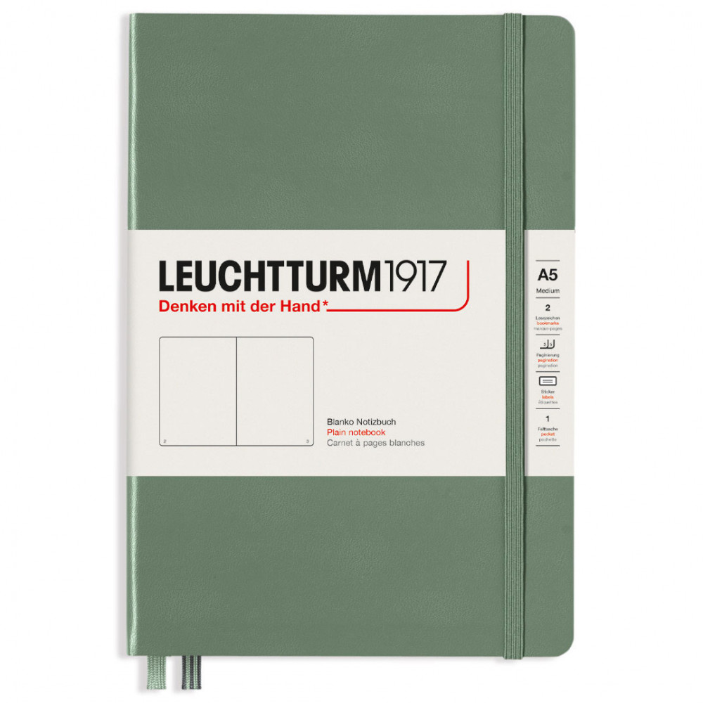 Записная книжка Leuchtturm Medium A5 Olive твердая обложка 251 стр, артикул 365488. Фото 1