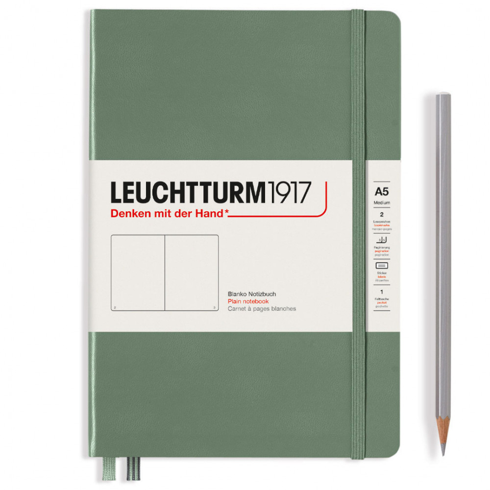 Записная книжка Leuchtturm Medium A5 Olive твердая обложка 251 стр, артикул 365488. Фото 2