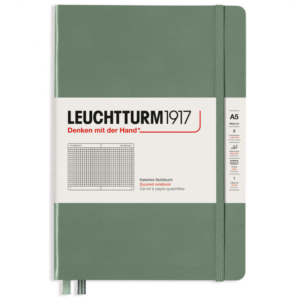Записная книжка Leuchtturm Medium A5 Olive твердая обложка 251 стр, артикул 365488. Фото 7