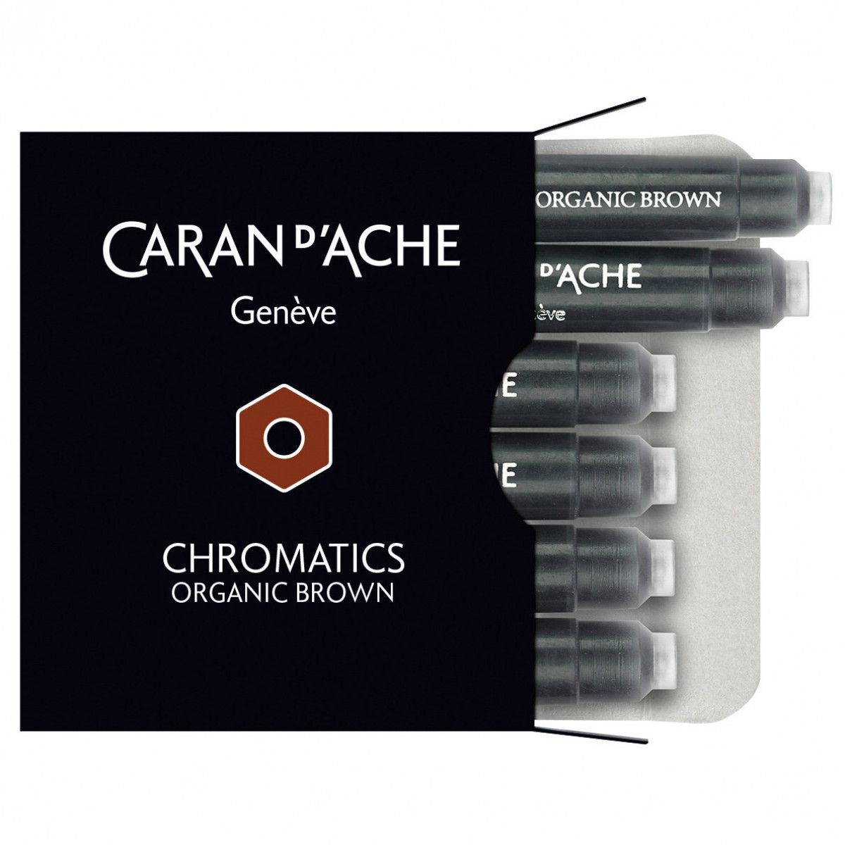 Картриджи Caran d'Ache Chromatics Organic Brown для перьевых ручек, 8021.049 Картриджи Caran d'Ache Chromatics Organic Brown для перьевых ручек, артикул 8021.049. Фото 1