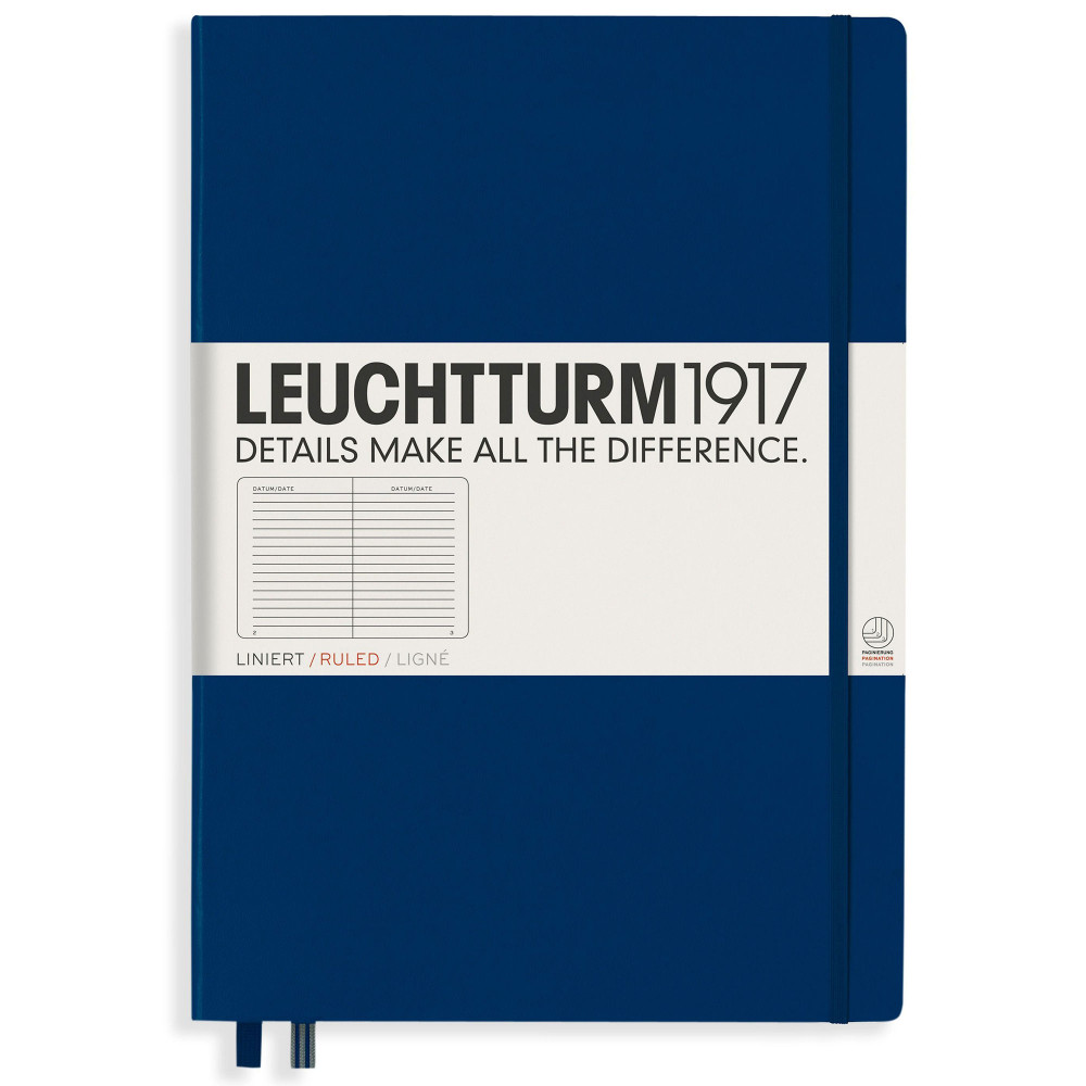 Записная книжка Leuchtturm Master A4+ Navy твердая обложка 235 стр, артикул 359870. Фото 8