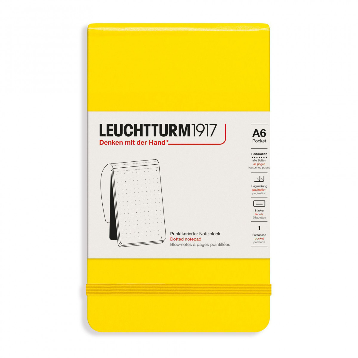 Блокнот Leuchtturm Reporter Pocket A6 Lemon твердая обложка 188 стр, 364414 Блокнот Leuchtturm Reporter Pocket A6 Lemon твердая обложка 188 стр, артикул 364414. Фото 1