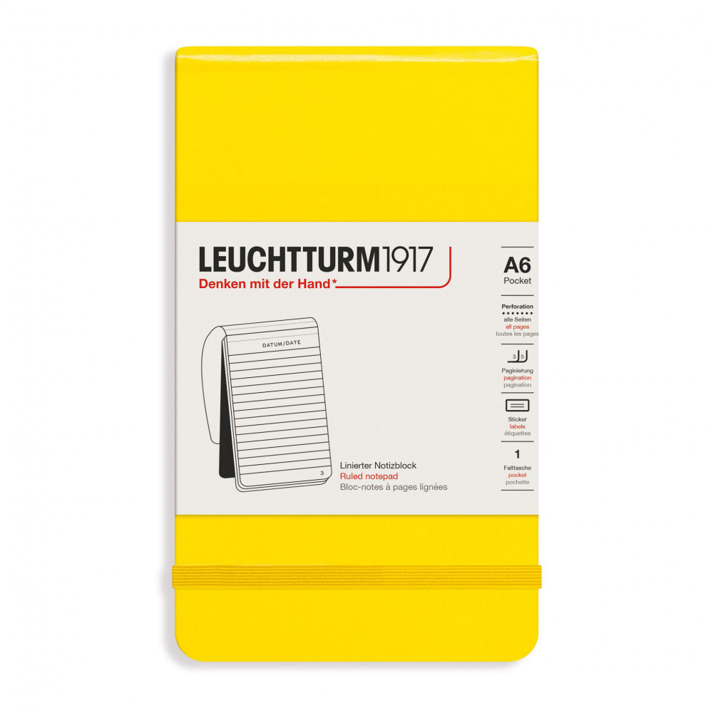 Блокнот Leuchtturm Reporter Pocket A6 Lemon твердая обложка 188 стр, артикул 364414. Фото 12