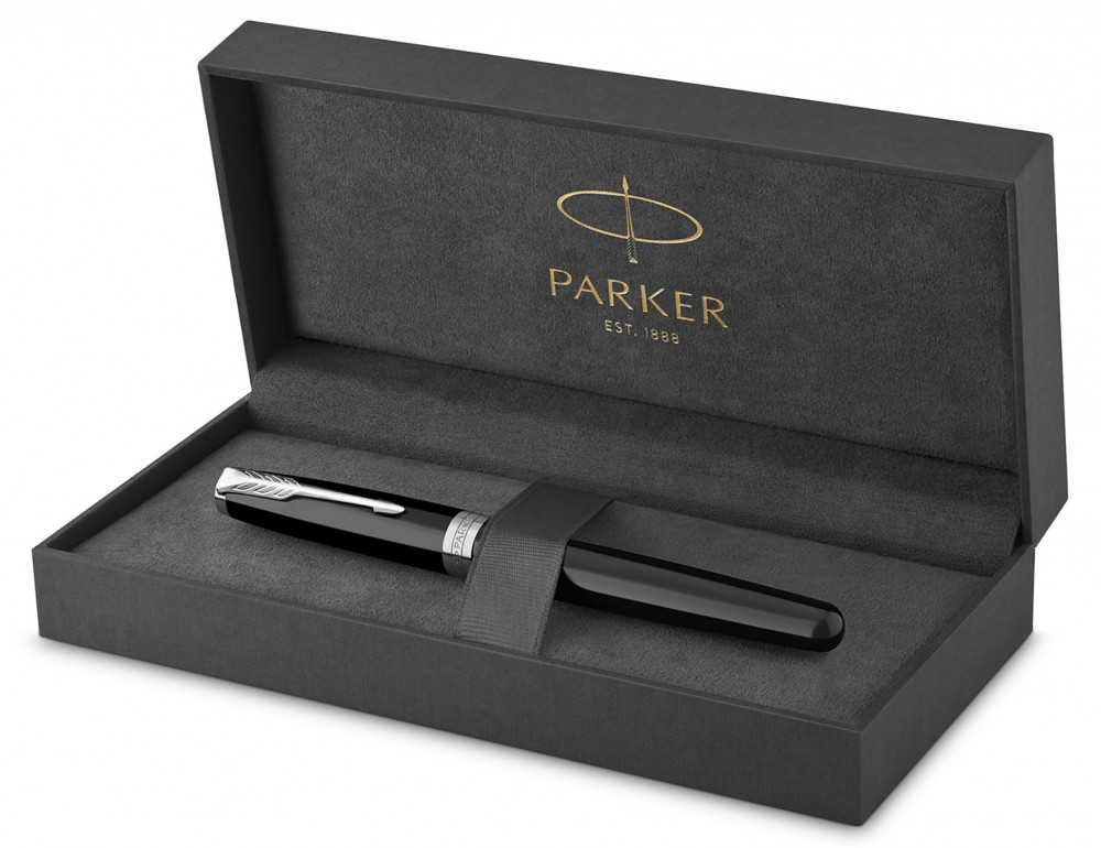 Ручка-роллер Parker Sonnet Black Lacquer CT, артикул 1931501. Фото 4