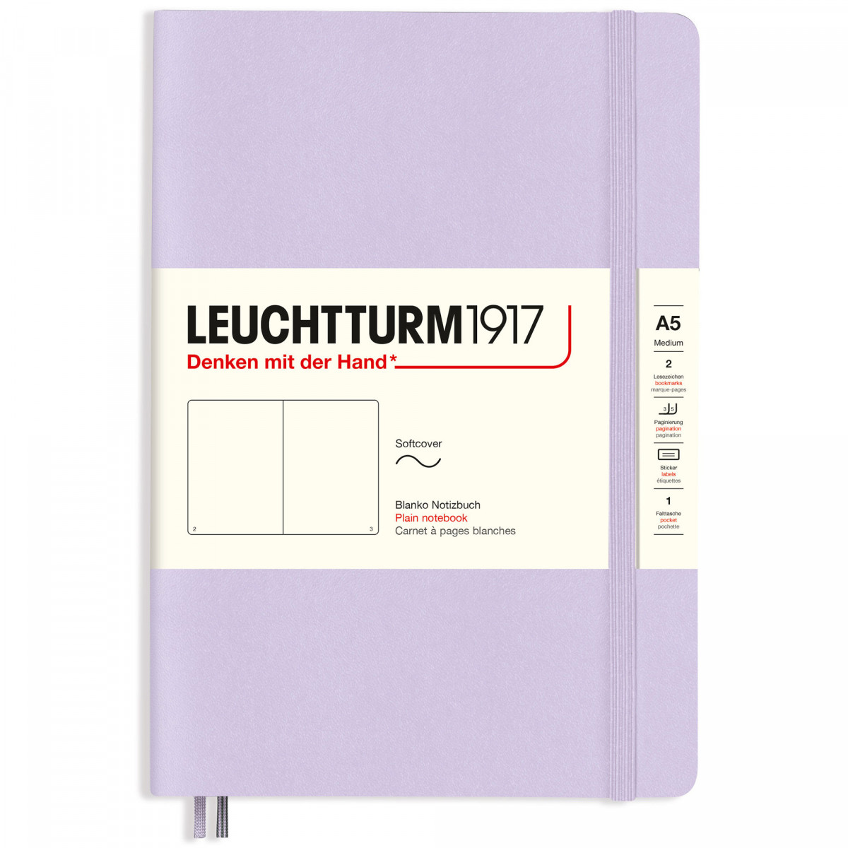 Записная книжка Leuchtturm Medium A5 Lilac мягкая обложка 123 стр, артикул 365496. Фото 1