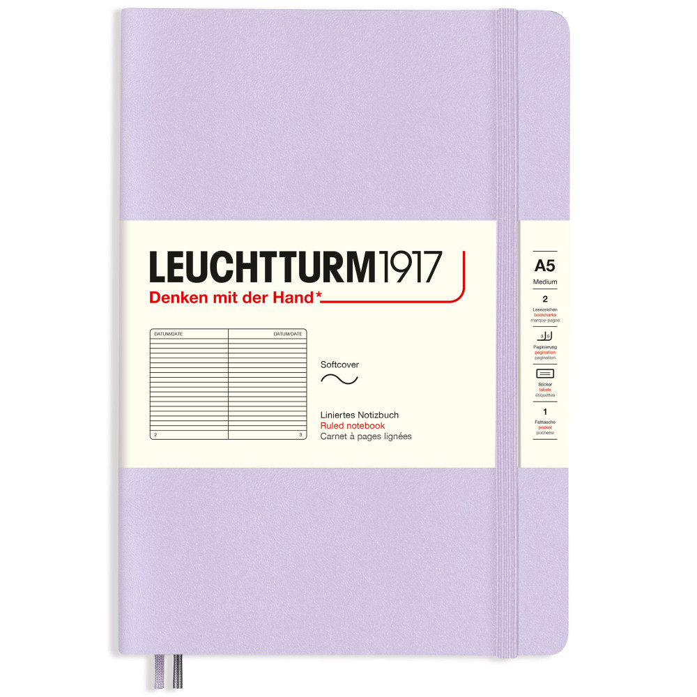 Записная книжка Leuchtturm Medium A5 Lilac мягкая обложка 123 стр, артикул 365496. Фото 4
