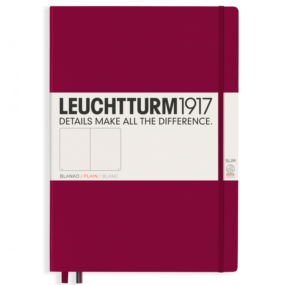 Записная книжка Leuchtturm Master Slim A4+ Port Red твердая обложка 123 стр, артикул 359786. Фото 1