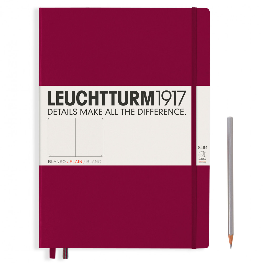 Записная книжка Leuchtturm Master Slim A4+ Port Red твердая обложка 123 стр, артикул 359786. Фото 2
