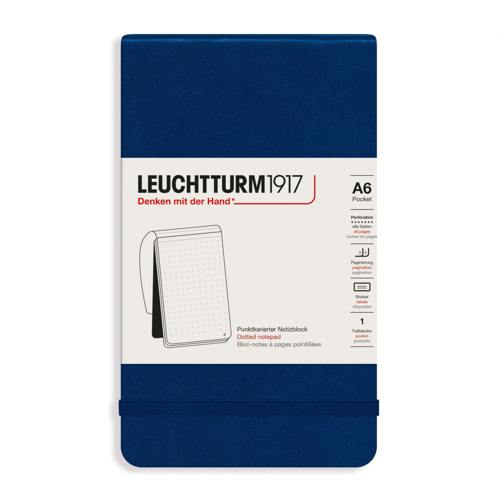 Блокнот Leuchtturm Reporter Pocket A6 Navy твердая обложка 188 стр, артикул 364416. Фото 1