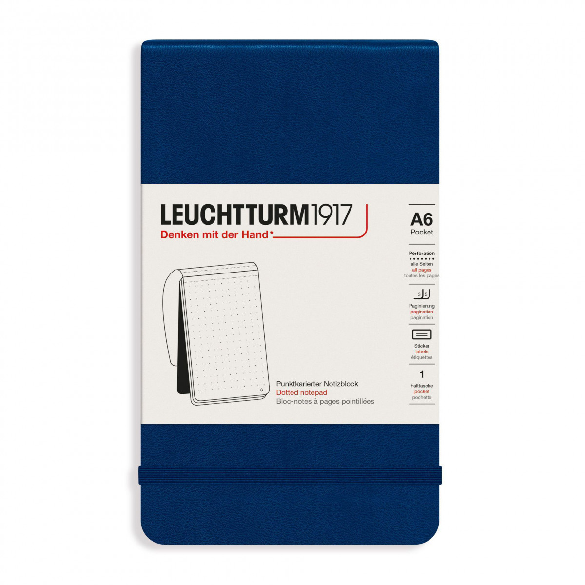 Блокнот Leuchtturm Reporter Pocket A6 Navy твердая обложка 188 стр, 364416 Блокнот Leuchtturm Reporter Pocket A6 Navy твердая обложка 188 стр, артикул 364416. Фото 1