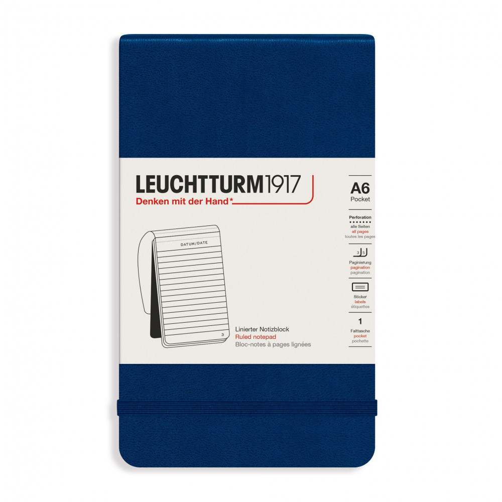 Блокнот Leuchtturm Reporter Pocket A6 Navy твердая обложка 188 стр, артикул 364416. Фото 12
