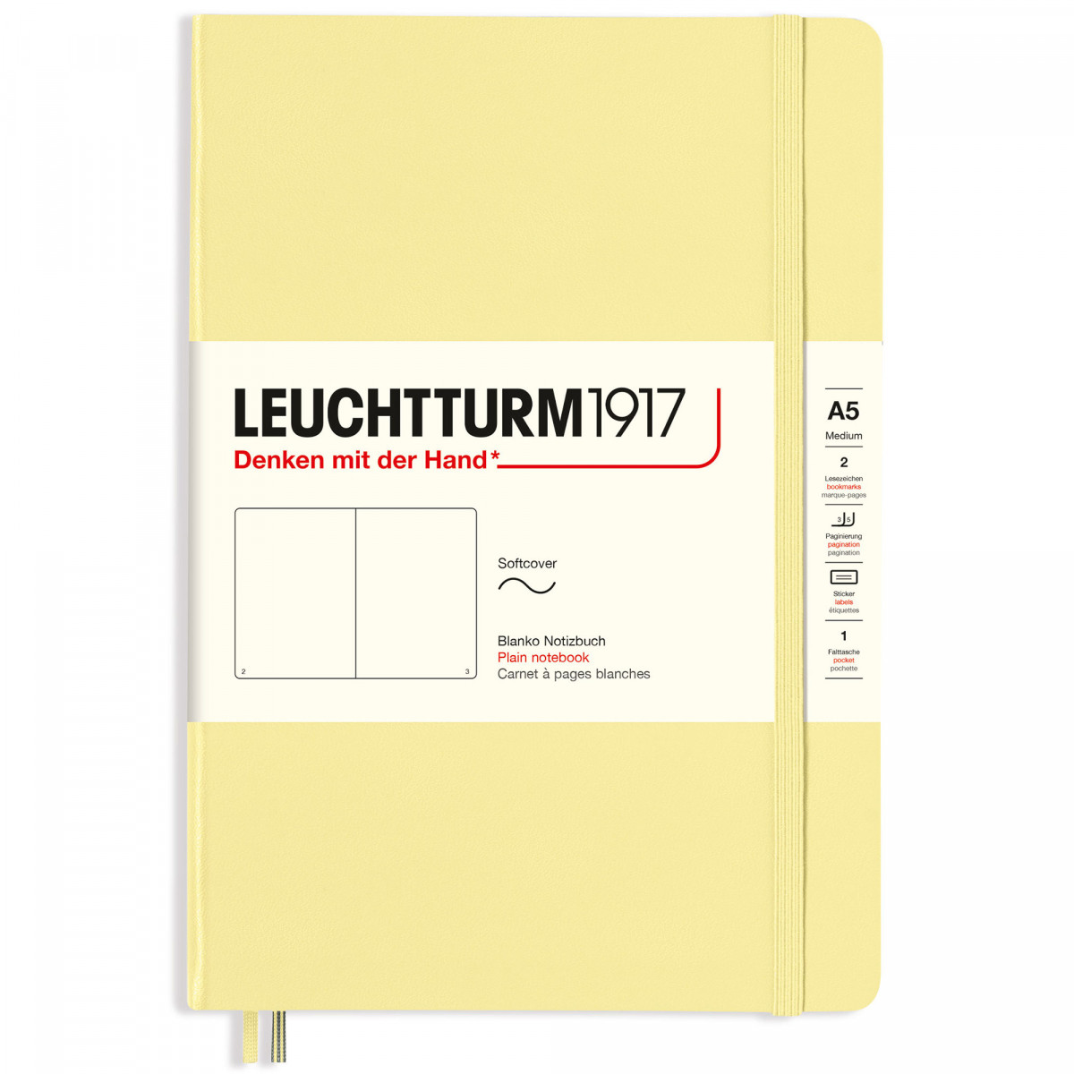 Записная книжка Leuchtturm Medium A5 Vanilla мягкая обложка 123 стр, артикул 365499. Фото 1