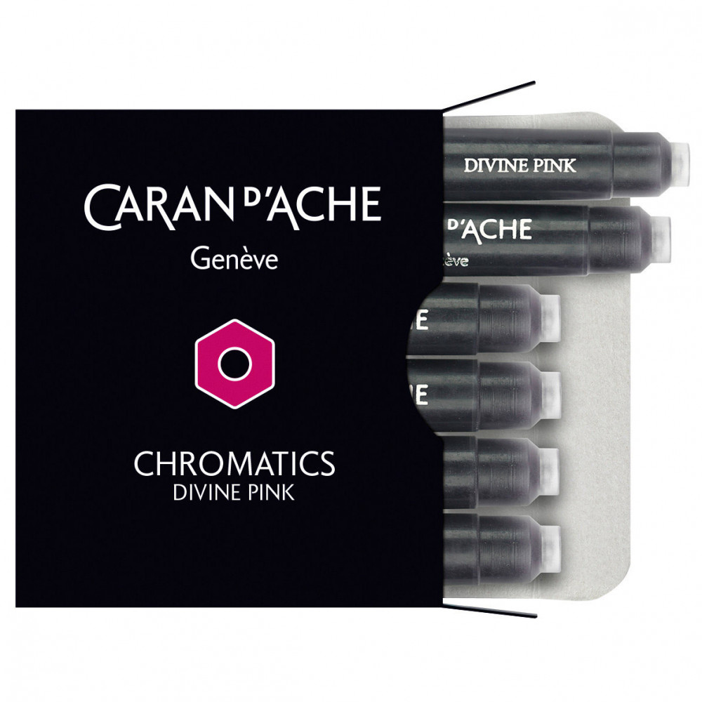 Картриджи Caran d'Ache Chromatics Divine Pink для перьевых ручек, артикул 8021.080. Фото 1