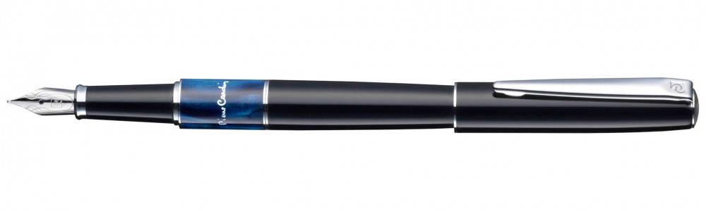 Перьевая ручка Pierre Cardin Libra черный лак синяя вставка из акрила, артикул PC3400FP-02. Фото 1