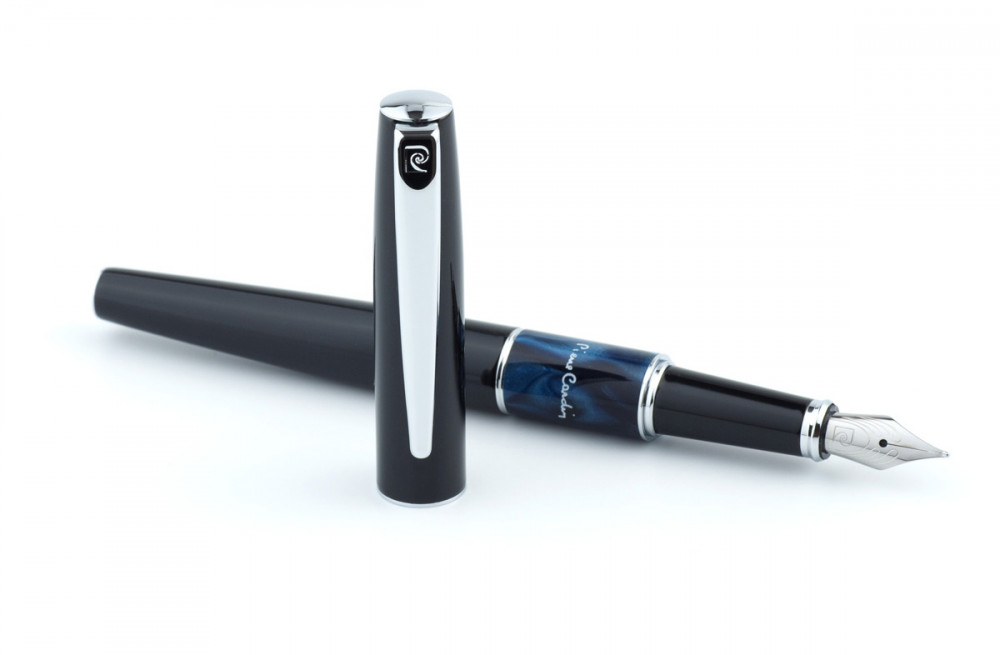 Перьевая ручка Pierre Cardin Libra черный лак синяя вставка из акрила, артикул PC3400FP-02. Фото 5