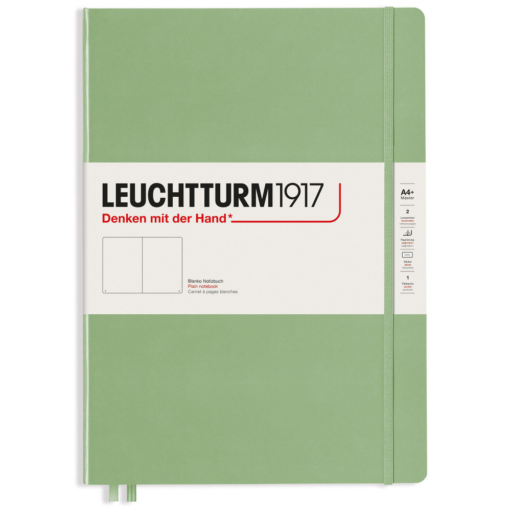 Записная книжка Leuchtturm Master Slim A4+ Sage твердая обложка 123 стр, артикул 363921. Фото 1