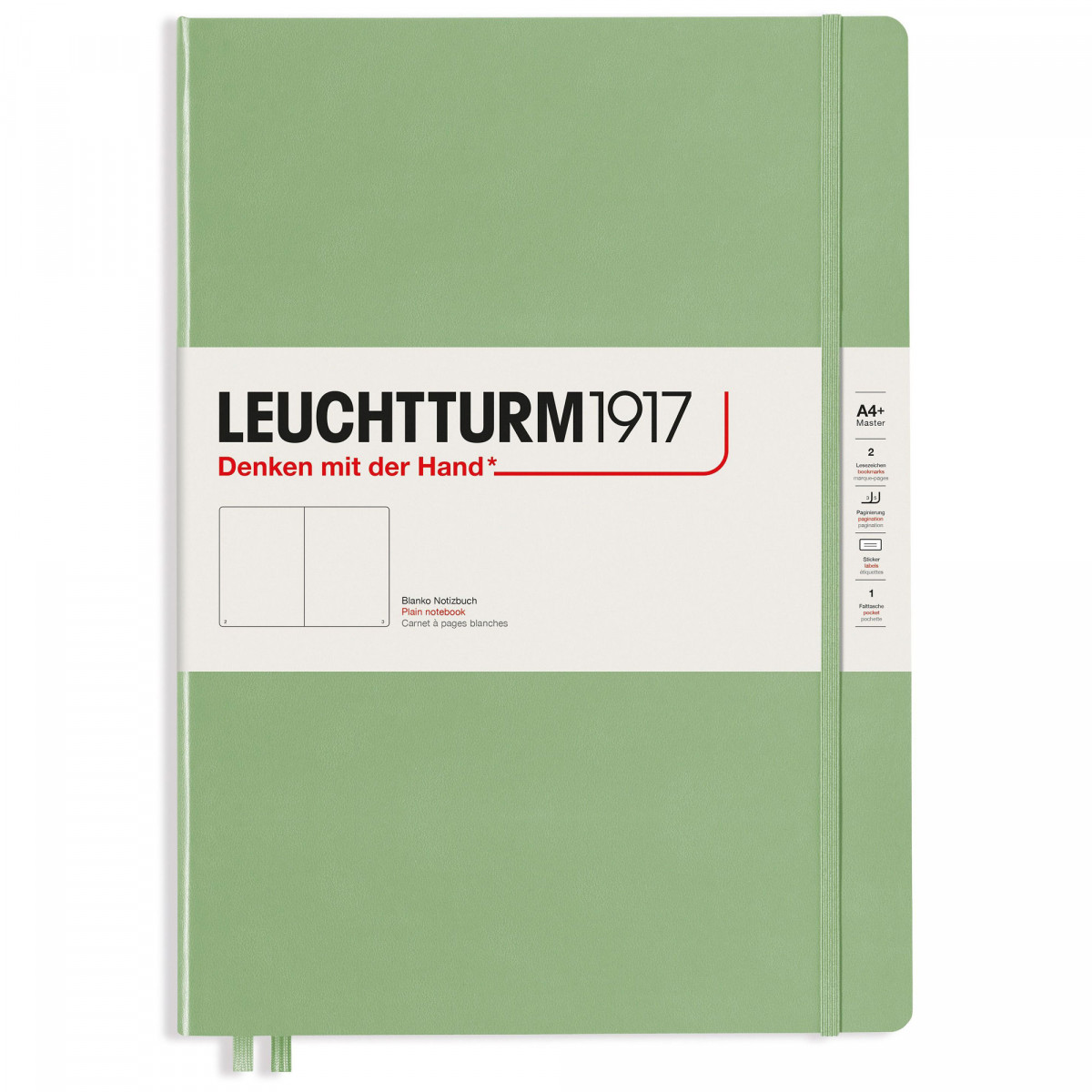 Записная книжка Leuchtturm Master Slim A4+ Sage твердая обложка 123 стр, 363921 Записная книжка Leuchtturm Master Slim A4+ Sage твердая обложка 123 стр, артикул 363921. Фото 1