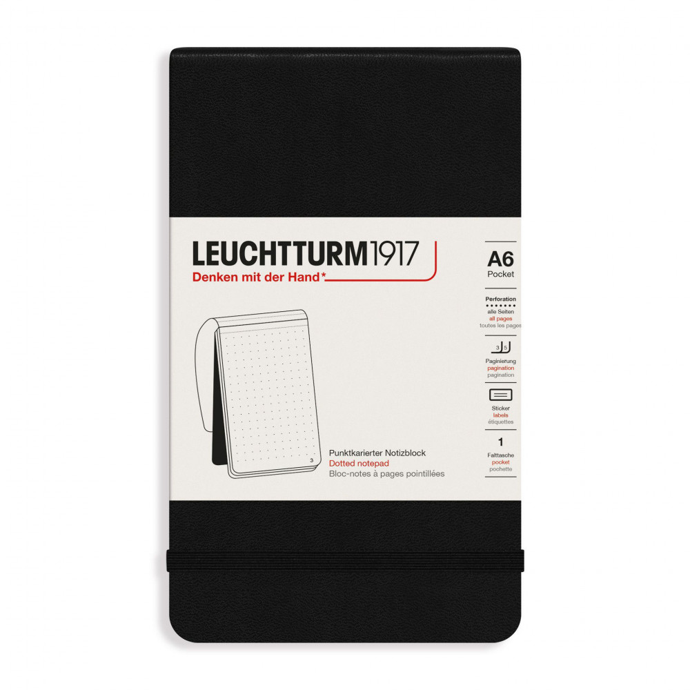 Блокнот Leuchtturm Reporter Pocket A6 Black твердая обложка 188 стр, артикул 364411. Фото 1