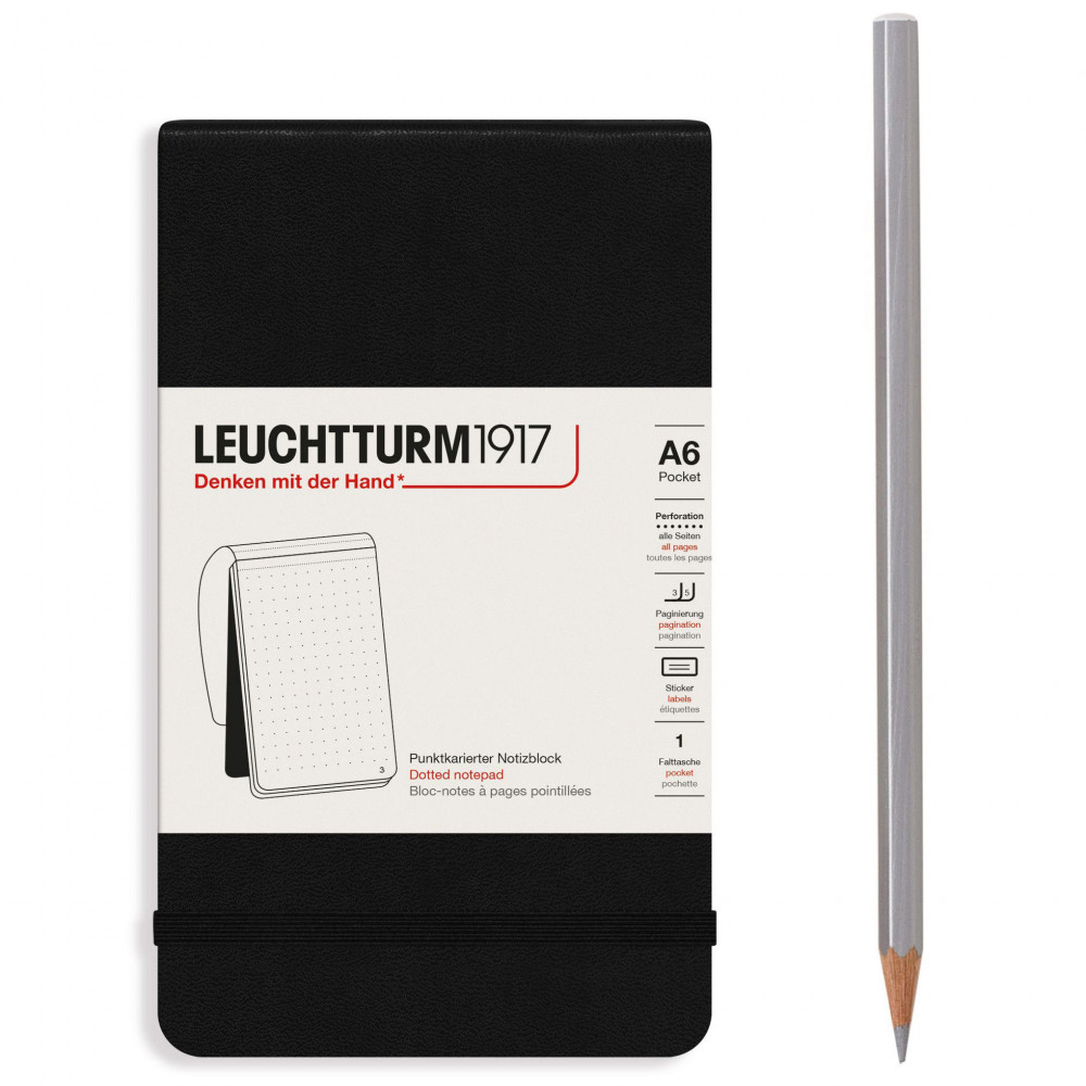 Блокнот Leuchtturm Reporter Pocket A6 Black твердая обложка 188 стр, артикул 364411. Фото 2