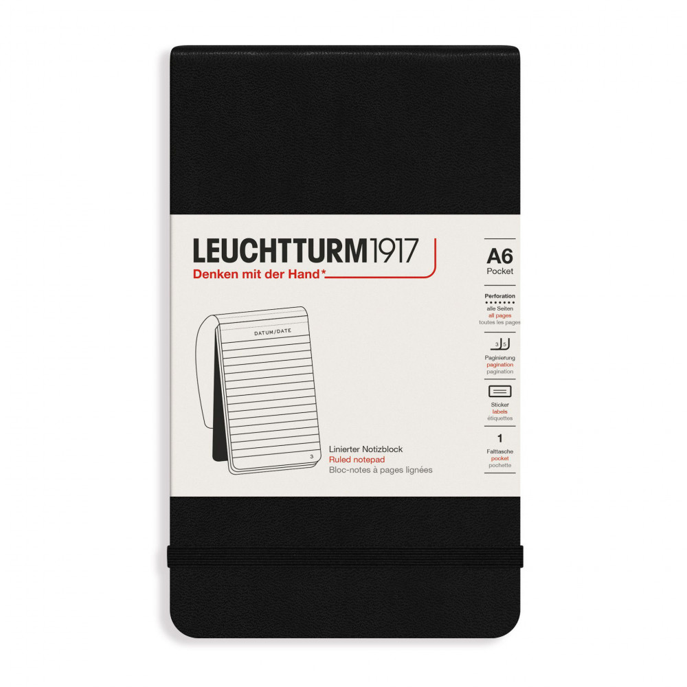 Блокнот Leuchtturm Reporter Pocket A6 Black твердая обложка 188 стр, артикул 364411. Фото 12