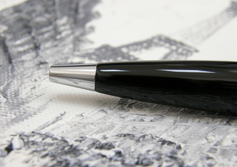 Шариковая ручка Pierre Cardin Libra черный лак синяя вставка из акрила, артикул PC3400BP-02. Фото 2