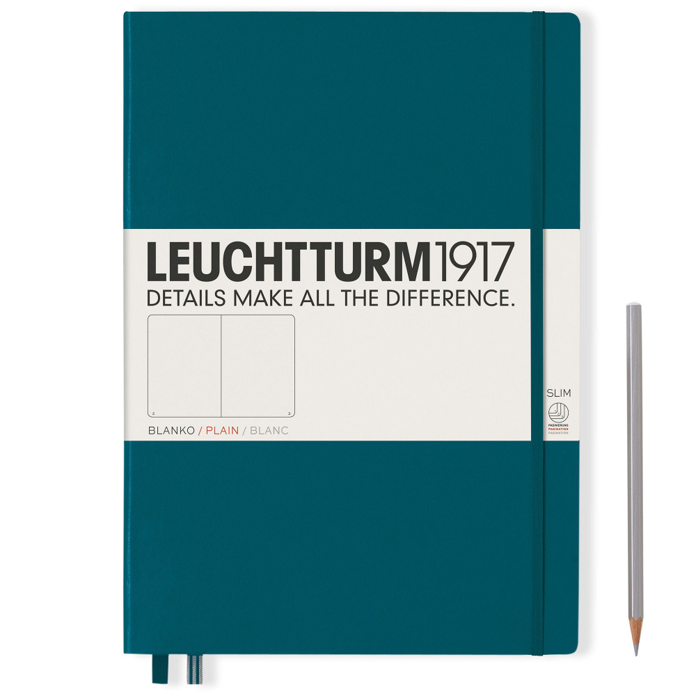 Записная книжка Leuchtturm Master Slim A4+ Pacific Green твердая обложка 123 стр, артикул 359791. Фото 2