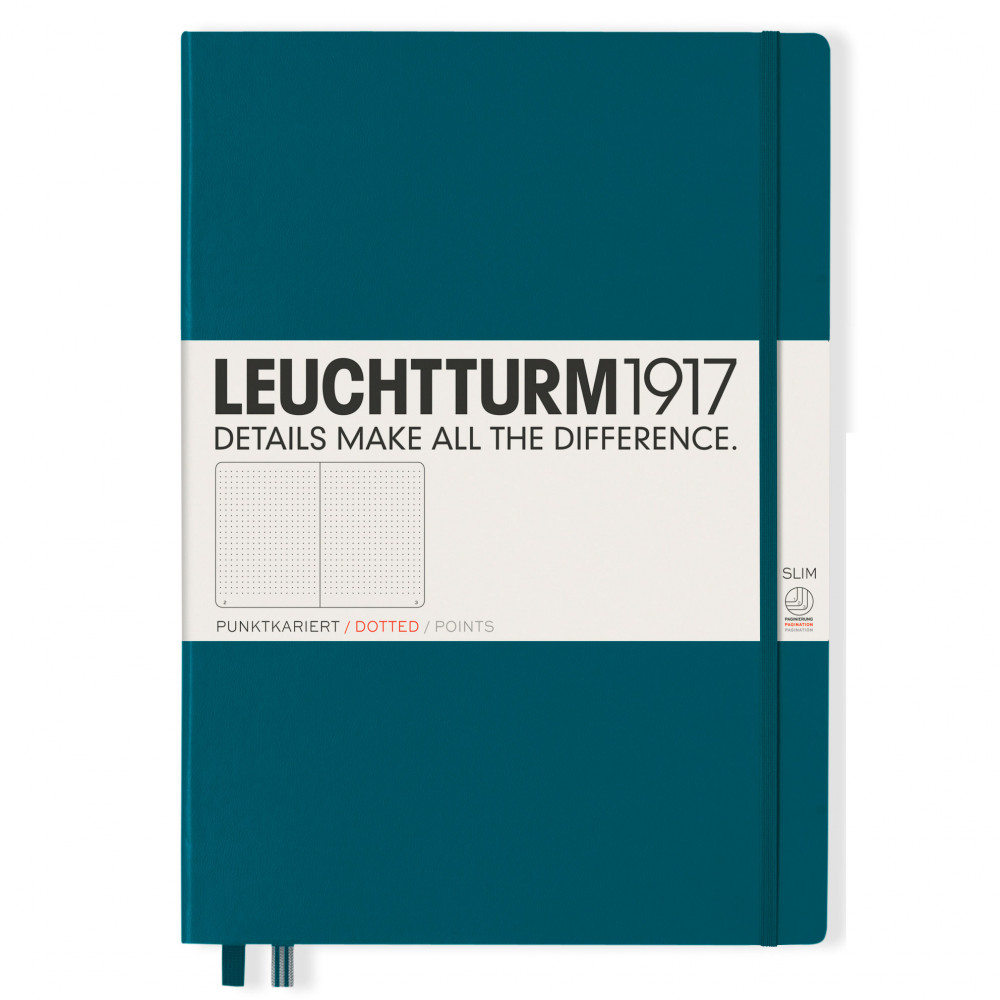 Записная книжка Leuchtturm Master Slim A4+ Pacific Green твердая обложка 123 стр, артикул 359791. Фото 8