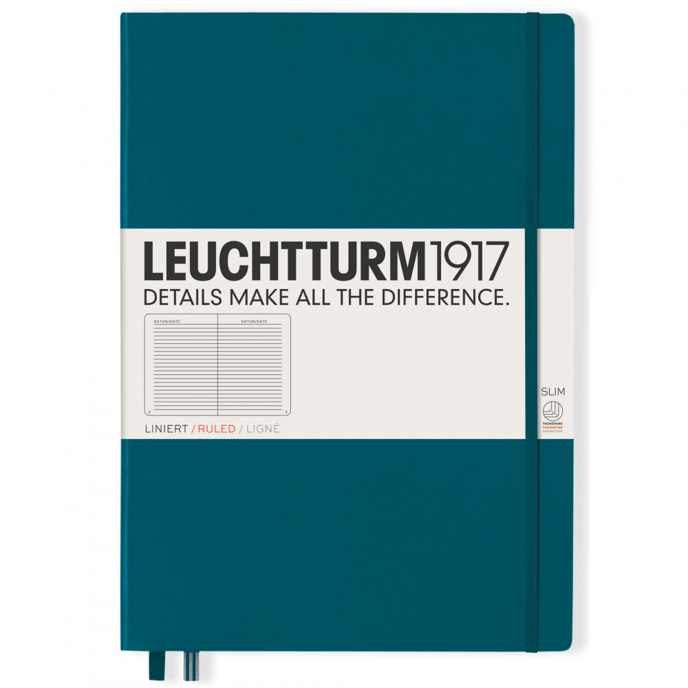 Записная книжка Leuchtturm Master Slim A4+ Pacific Green твердая обложка 123 стр, артикул 359791. Фото 9