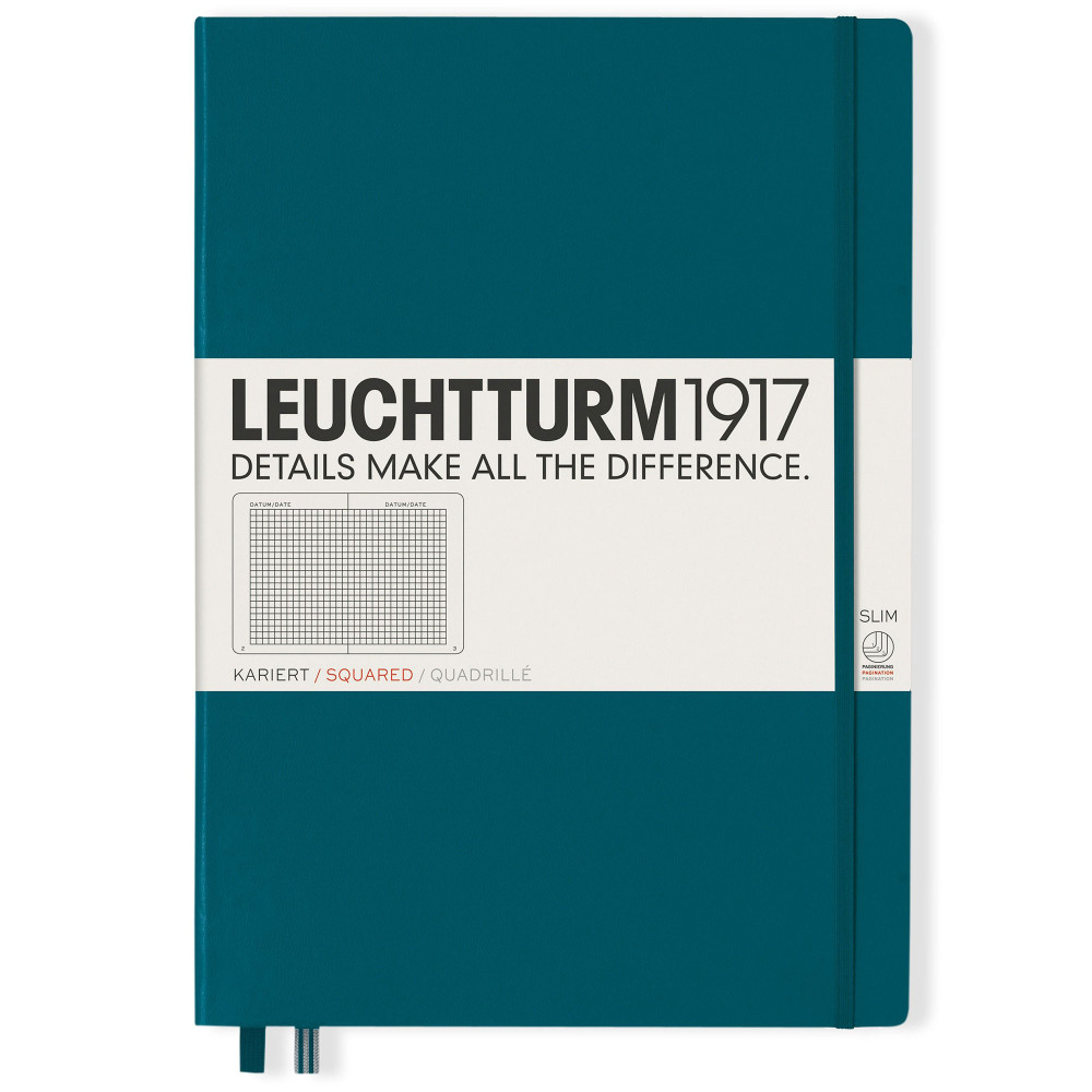 Записная книжка Leuchtturm Master Slim A4+ Pacific Green твердая обложка 123 стр, артикул 359791. Фото 10