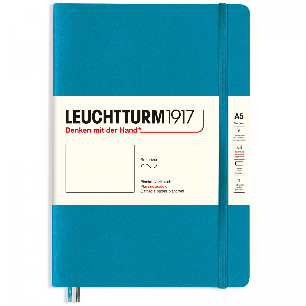 Записная книжка Leuchtturm Medium A5 Ocean мягкая обложка 123 стр, артикул 365506. Фото 1
